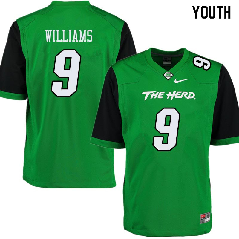 Youth #9 Marcel Williams Marshall Thundering Herd College Football Jerseys Sale-Green